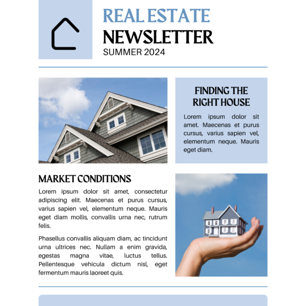 Blue Simple Real Estate Newsletter